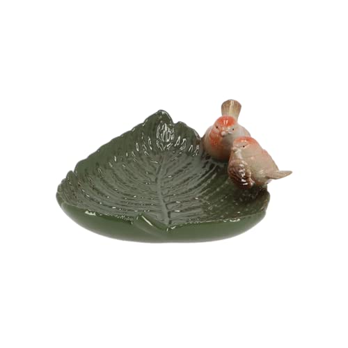 Esschert Design Birds on Leaf Bird Bath, Ceramic