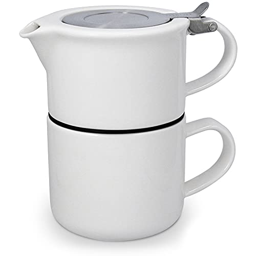 FORLIFE Tea for One with Infuser 14 ounces, White