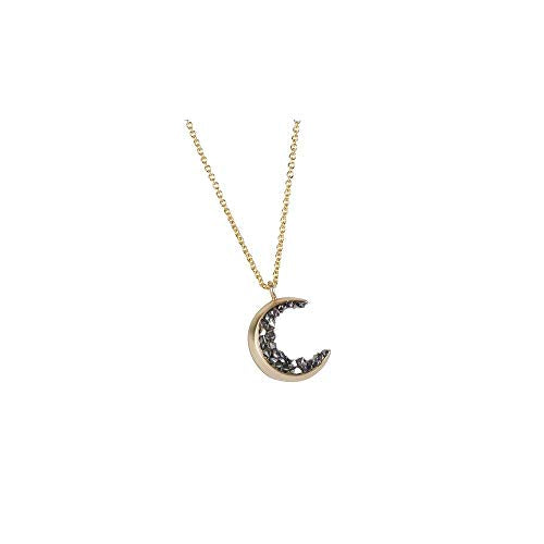 Bamboo Trading Company RSN1144G Crescent Moon Necklace, 18-inch Adjustable Chain, Gold