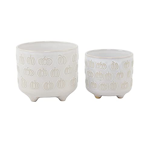 Flora Bunda 6" & 4.75‚Äú All Over Pumpkins Footed Ceramic,Set of 2