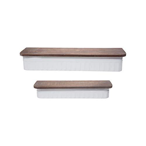 Foreside Home and Garden White Ashby Shelves, Set of 2