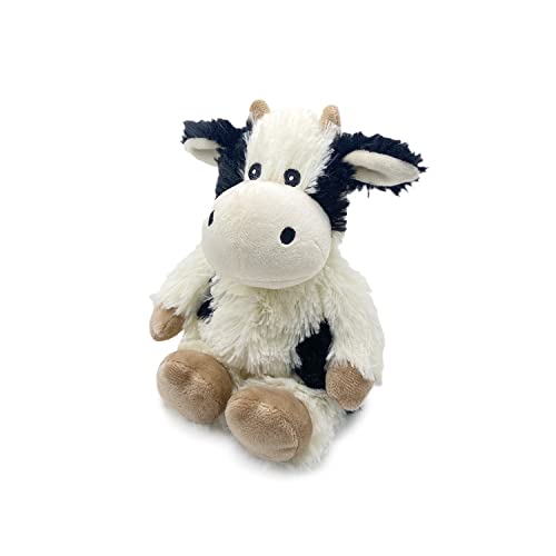Intelex Black and White Cow Junior - Warmies Cozy Plush Heatable Lavender Scented Stuffed Animal