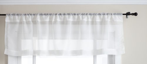 Belle Maison Stylemaster Elegance Sheer Voile, 60" X 14" | Straight Valance, Beige
