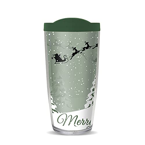 FREEHEART Merry Christmas 22oz Tumbler with Green Lid