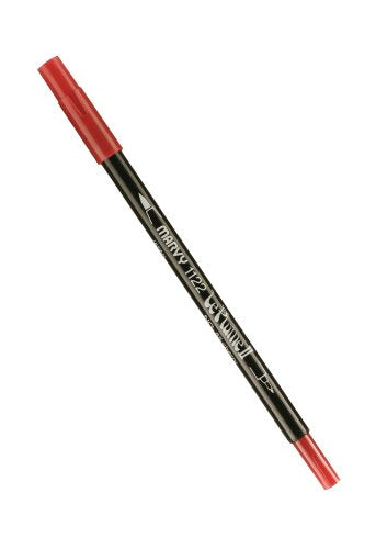 Uchida 1122-C-65 Marvy Extra Fine Tip Le Plume II Double Ender Marker Pen, Cherry