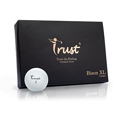 Trust Golf Balls Trust Bison XL 2022 K8 Edition- Responsive Feeling, Urethane Cover with Reactive Core, Swing Speed Over 115 mph(White, 1 Dozen)