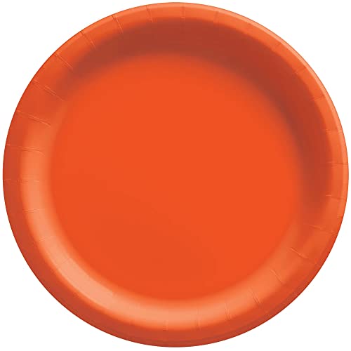 Amscan 640013.05 Paper Dessert Plates, 6 3/4", Orange Peel