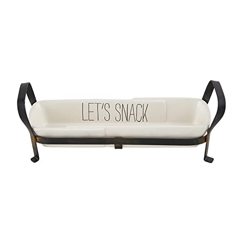 Mud Pie Let's Snack Dish Stand Set, 13.5-inch Diameter