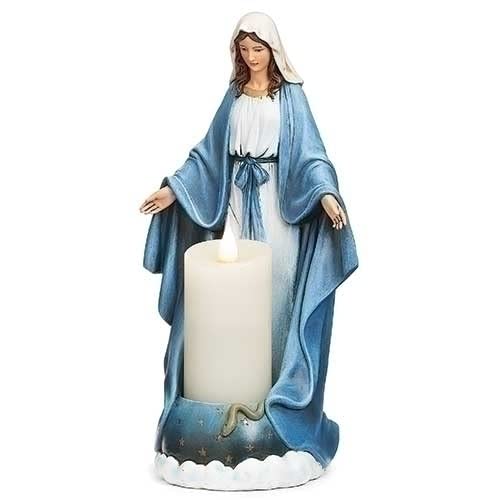 Roman 10" Blue and White Our Lady of Grace Religious Tabletop Figurine