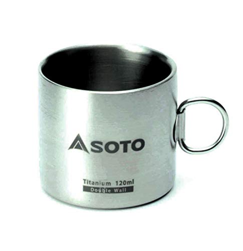SOTO AeroMug Ultra-Light & Non-Corrosive Titanium Mug (Titanium, 120ml)