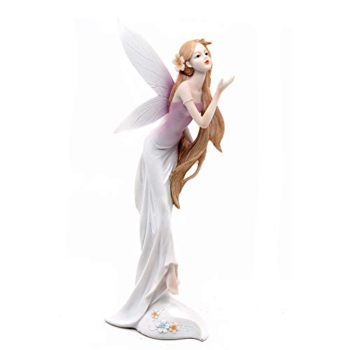 Comfy Hour Farmhouse Home Decor Collection 13" Spirit Forest Fairy Wearing A Flower Collectible Figurine, Pink, Polyresin