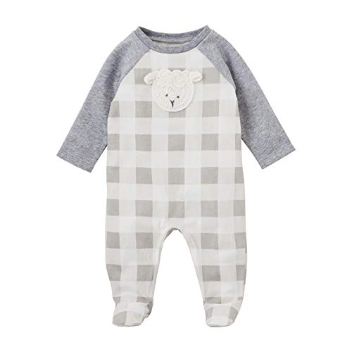 Mud Pie Baby Crochet Sheep Sleeper,0-3 Months,Gray