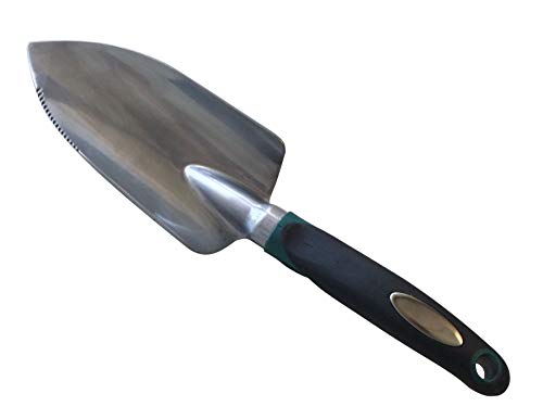 Zenport 15308B Aluminum Digging Trowel, Ergonomic Cushion Grip , Black