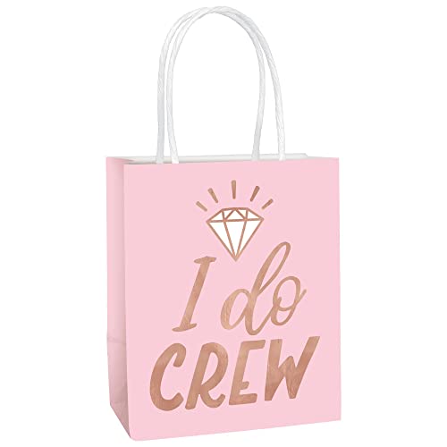 Amscan "I Do Crew" Blush Wedding Gift Bags, Multipack, Small, 6 Ct.