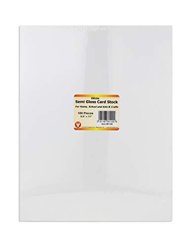 Hygloss Products Art Board-for Artwork, Arts & Crafts Supplies, Projects and More One Coated-Semi-Gloss Card Stock-White on Both Sides-Printable-8.5‚Äùx11, 100 Sheets