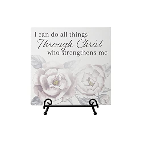 Carson Home Easel Plaque, 6-inch Square (Christ Who Strengthens)