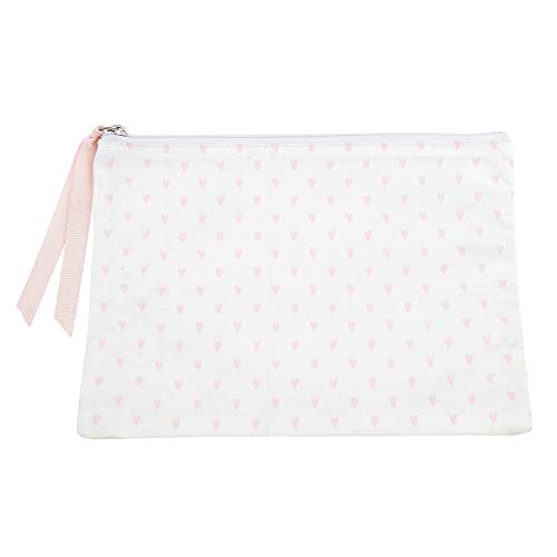 Creative Brands Stephan Baby Canvas Nursery Organizer, Large Zippered Pouch, Pink Hearts