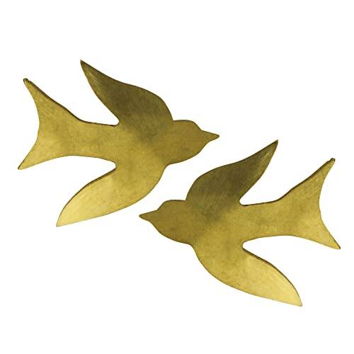 HomArt Gia Bird Post Earrings, 0.75-inch Length, Brass