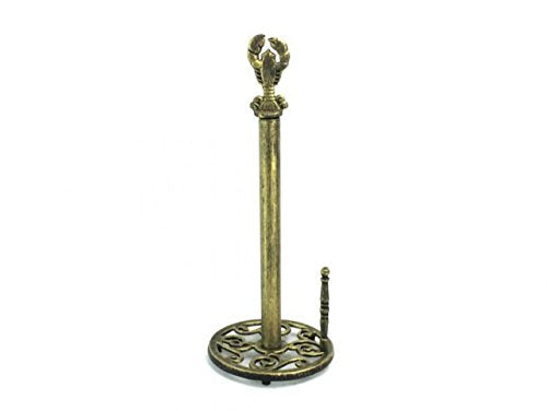 Hampton Iron Antique Gold Paper Towel Holder 16"-Lobster Beach Decor-Cast Iron