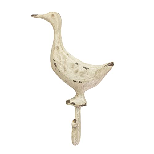 Foreside Home & Garden Goose Wall Hook White Cast Iron