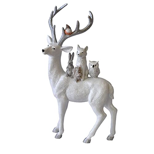 Ganz MX181147 Deer with Woodland Animals Figurine, 16-inch Height, Resin and Polyresin