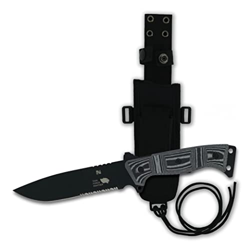 ArteNostro Panther Survival Knife - 6‚Äù blade ‚Äì Black-Gray Micarta Handle - Night Camo