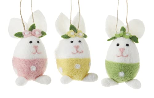 Delton Wool Egg Bunny, 3 Assortment