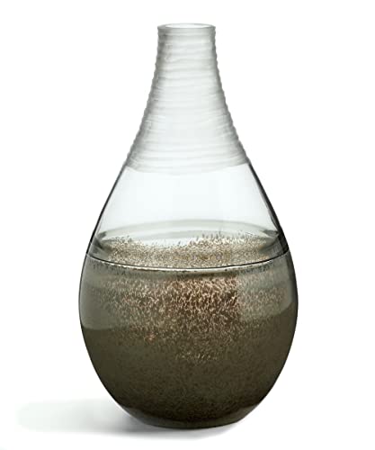 Giftcraft Hand Cut Coffee and Clear Vase-Large