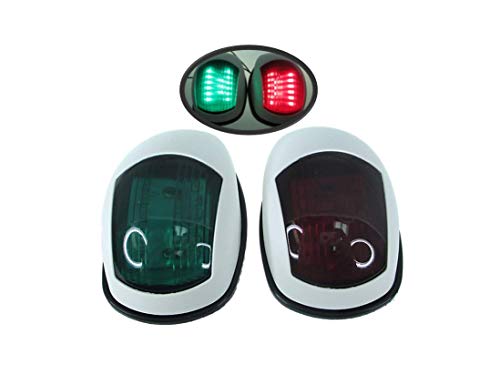 Pactrade Marine Boat Navigation LED Light Green Starboard Red Port White PC IP66