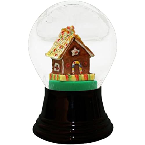 Alexander Taron Importer PR1501 Perzy Snowglobe, Medium Gingerbread House-5" H W x 3" D, White
