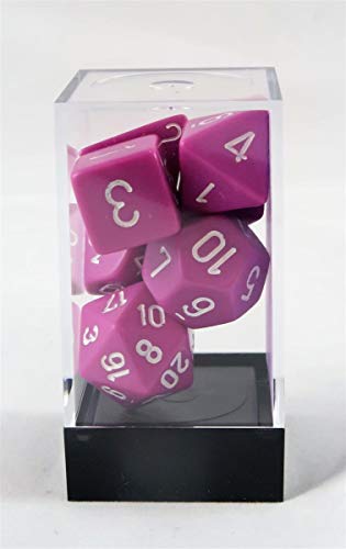 Chessex CHX25427 Dice-Opaque Light Purple/White Set, Multicolor