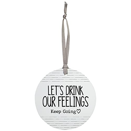 Carson Home 24909 Keep Going Collection Drink Our Feelings Gift Tag, 3.5-inch Diameter