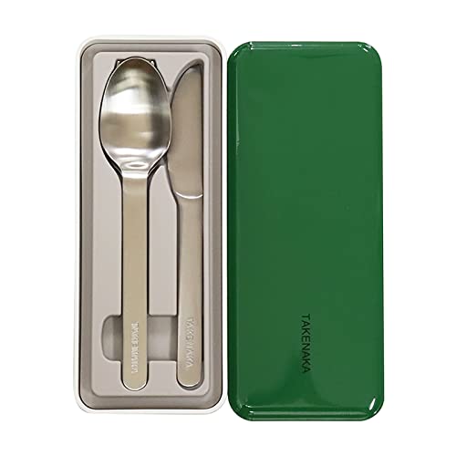 Stainless Cutlery Set from TAKENAKA Japan, Cutlery Set including Fork, Knife, and Spoons (Forest Green)