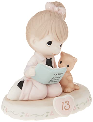 Precious Moments 162012B  Growing In Grace, Age 13, Bisque Porcelain Figurine, Brunette Girl