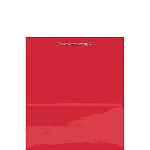 Amscan Party Favors Glossy Bag, Medium, Apple Red