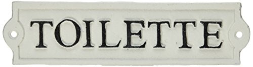 Abbott Collection  "Toilette" Sign, 8 1/4" - Antique White/Beige