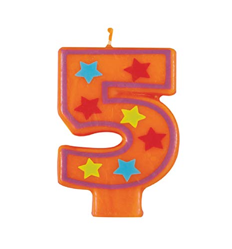 Unique Industries Decorative Stars Number 5 Birthday Candle
