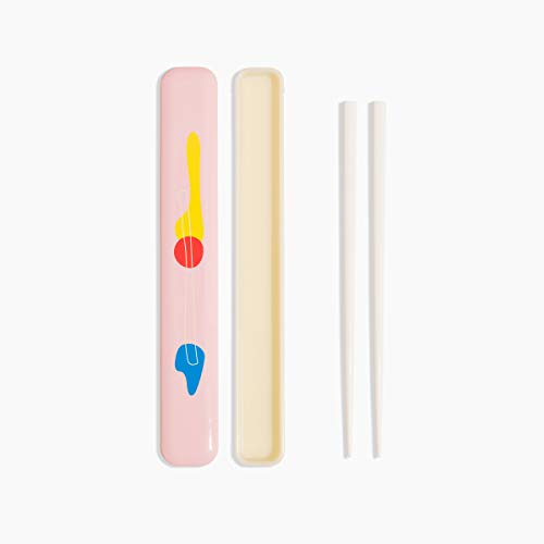 POKETO x TAKENAKA Limited Model, Pool color, Perfect for Lunch Bento Time, Made in Japan (POKETO Chopsticks and case (Pink))