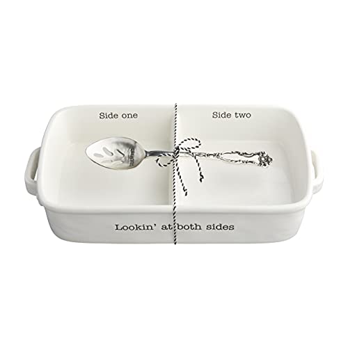 Mud Pie Side Dish Serving Set, 2.5" x 8" x 14", White, Dolomite