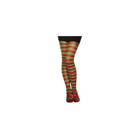 Smiffys Red & Green Opaque Tights