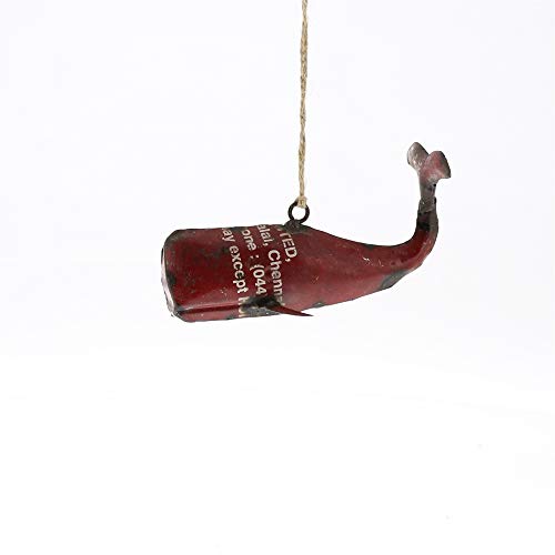 Homart Reclaimed Metal Whale Ornament Made from Reclaimed Steel Drums