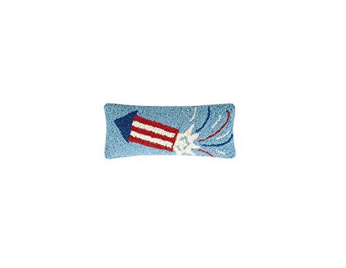 Peking Handicraft 30TG441C05OB Rockets Hook Pillow Blown Filled, 12-inch Length, Wool and Cotton