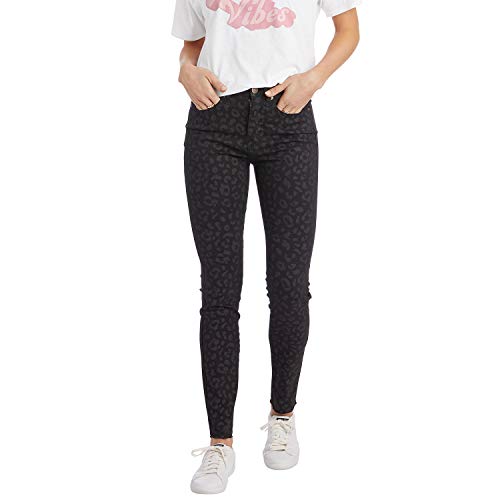 Mud Pie Women's Wylie Printed Jeans, Small,Black Leopard