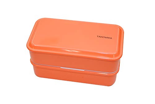 Bento Snack Box Dual for Perfect Lunch, Recycled Plastic Bottles Using, Eco-Friendly Lunch Box for Office, School, Takenaka Bento Box (Tangerine Orange)