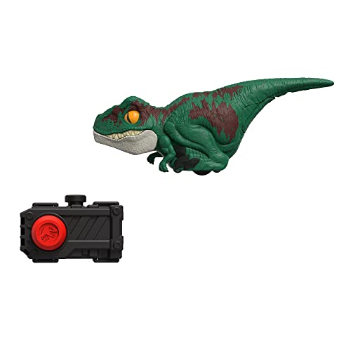 Mattel Jurassic World Dominion Uncaged Click Tracker Velociraptor Dinosaur Action Figure, Toy Gift with Interactive Motion and Sound, Clicker Control