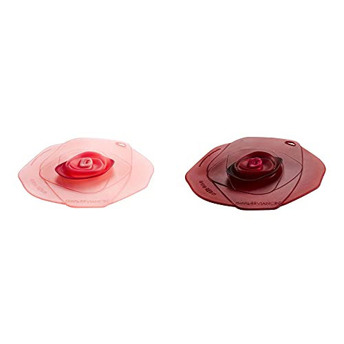 Charles Viancin Roses Silicone Lid (4 Inch (10.5 CM) Dark Red/Candy Pink)