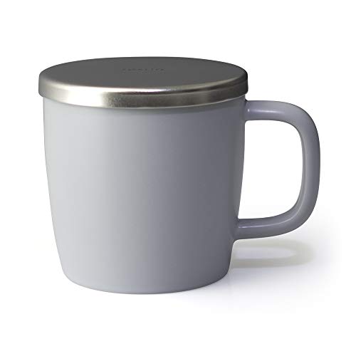 FORLIFE Dew Satin Finish Brew-In-Mug with Basket Infuser & Stainless Lid 11 oz. (Lavender Mist)