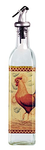 Grant Howard Rooster Glass Oil and Vinegar Cruet, 16 oz, Multicolor