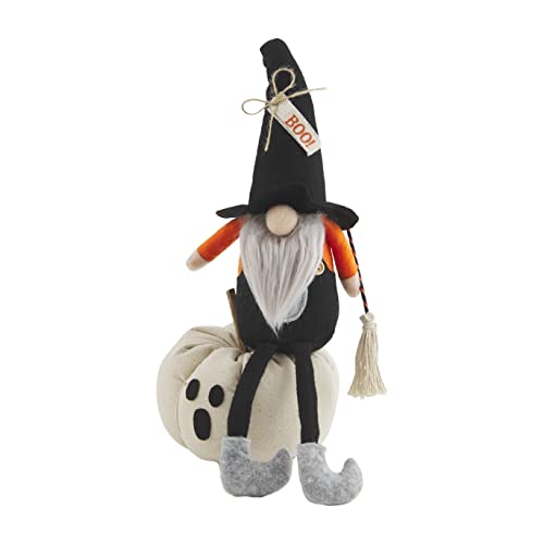 Mud Pie Halloween Pumpkin Gnome, Small, 12" x 5.5", Polyester