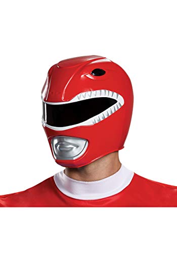 Disguise Men's Red Ranger Adult Helmet, One Size